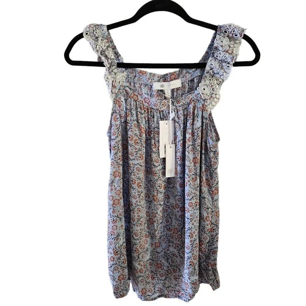 Fever Printed Off The Shoulder Rayon Tank Top Size Small - Picture 2 of 8